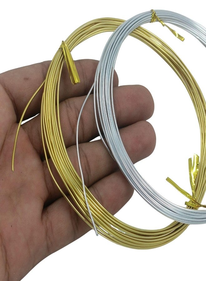 LECRAFT Aluminium Craft Wire, 1mm Flexible, 5 Metre, Gold and Silver, for Jewellery Making and DIY Crafts - Image 3